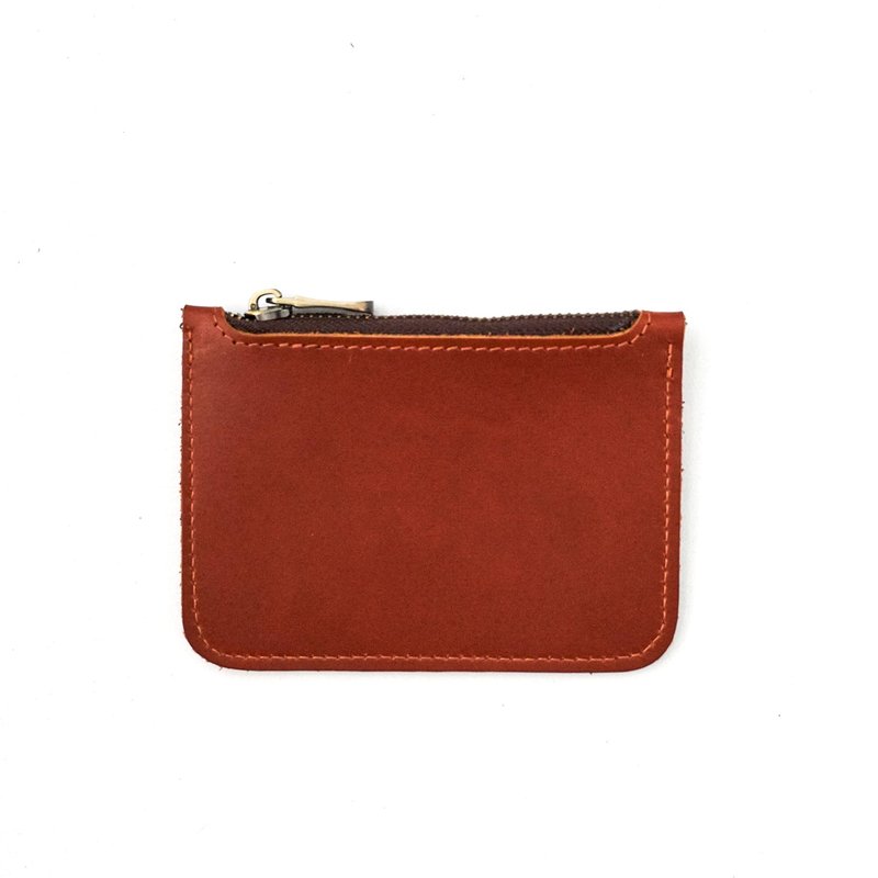 Essala Leather Pocket Poch Bag / Red Brown - Coin Purses - Other Materials 