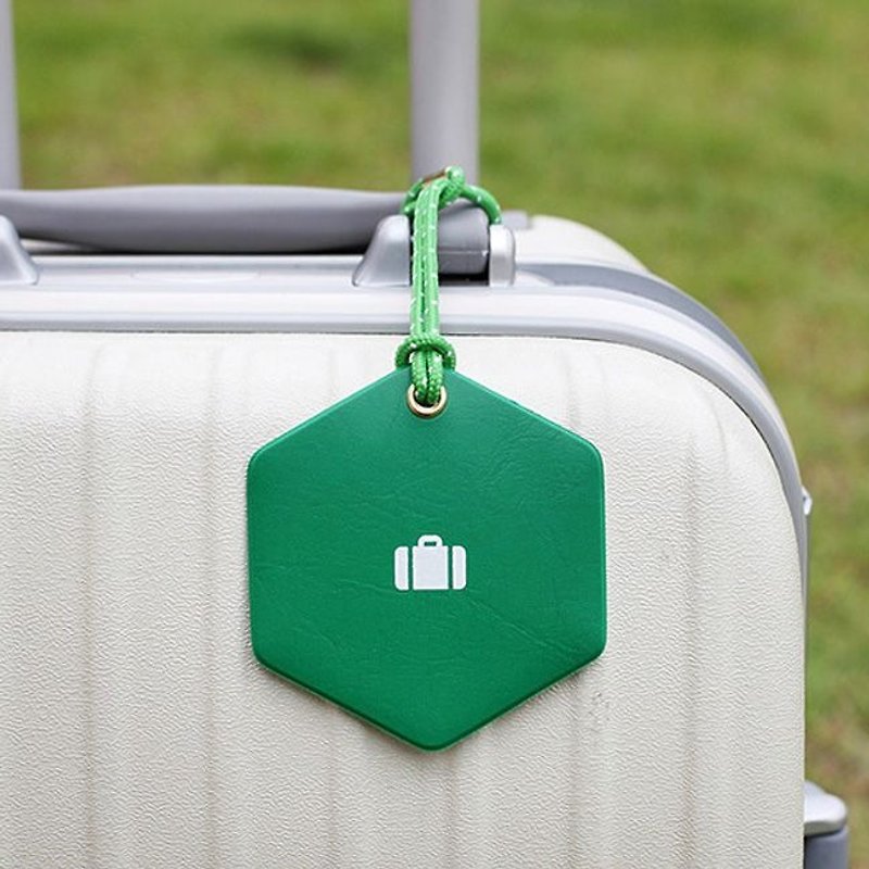 2NUL-Geometric Baggage Tag - Hexagon Green, TNL84772 - อื่นๆ - หนังแท้ สีเขียว