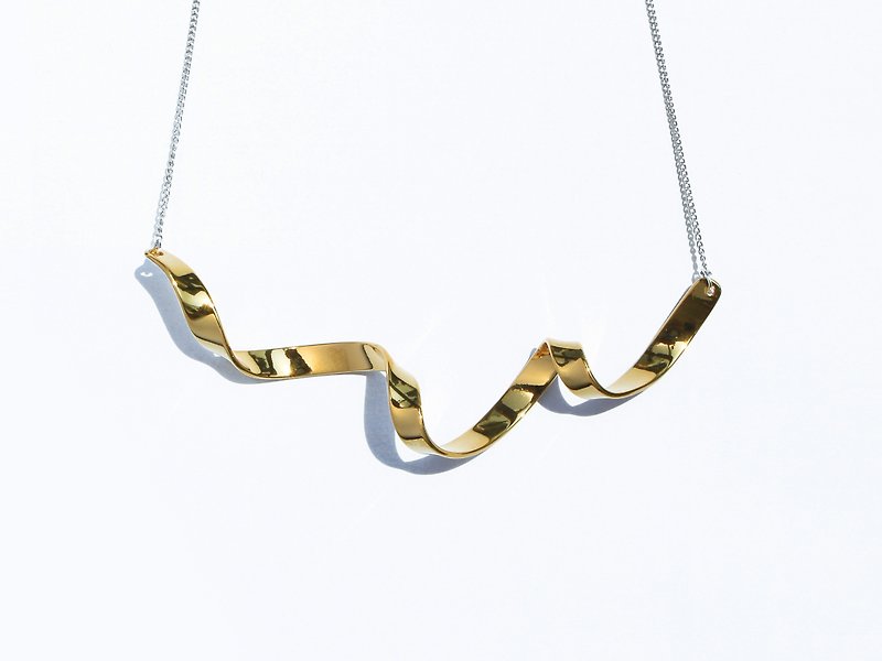 METAL RIBBON NECKLACE | 24K GOLD - Necklaces - Other Metals Gold