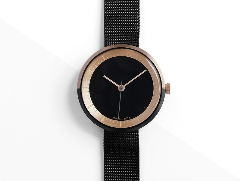 TWO-TONE BLACK MG003 MINI | MESH BAND - นาฬิกาผู้หญิง - สแตนเลส สีดำ