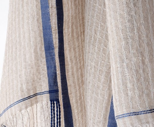 Linen 手織りリネンストール【澄花01】 - ショップ Färg 手織り
