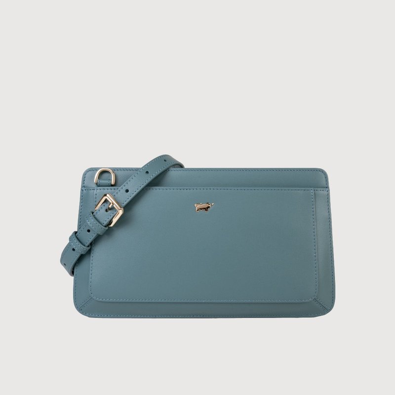 [Free gift bag] Ella Crossbody Bag-Atlantic Blue/BF836-12-ALB - กระเป๋าแมสเซนเจอร์ - หนังแท้ สีน้ำเงิน