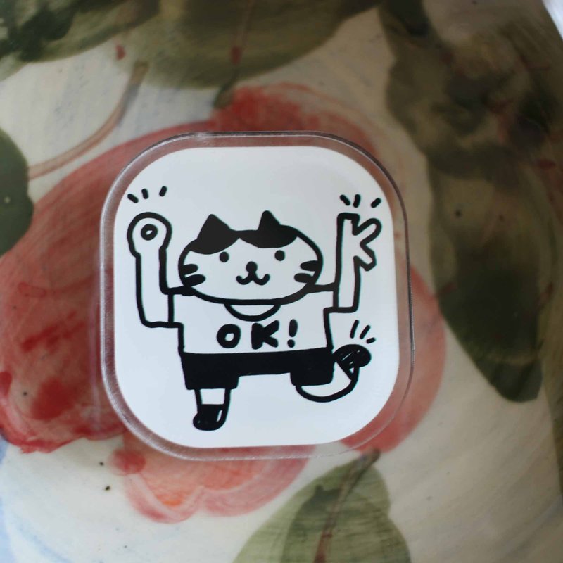 JayeonStore Pleasant Okay Cat Smart Talk - 手機配件 - 壓克力 