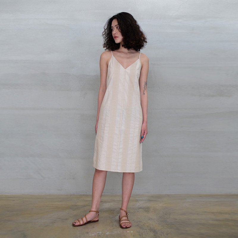 仲夏之旅細肩帶印花洋裝 Mid-Summer Strape  Printed Dress D198 - 洋裝/連身裙 - 棉．麻 多色