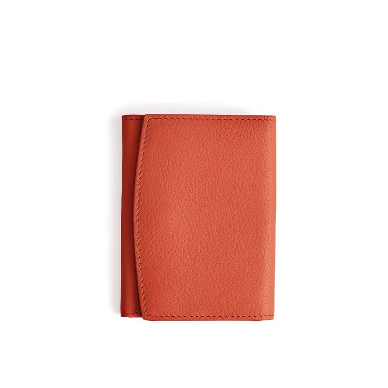 Arch tri-fold clip-orange - Wallets - Genuine Leather Red