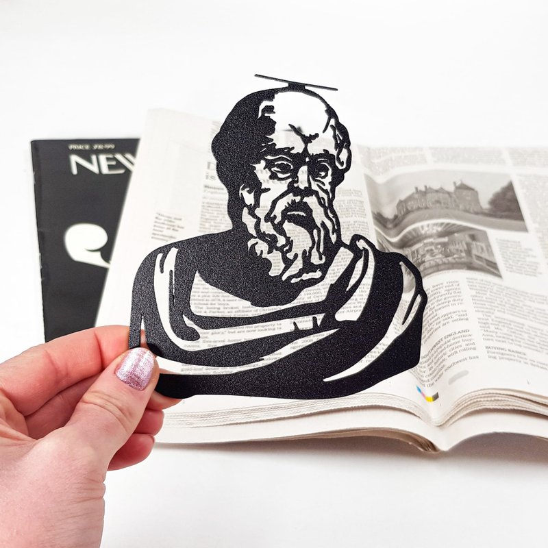 Novelty Bookmark Socrates | Small Bookish Gift for Philospohy Fans - Bookmarks - Other Metals Black