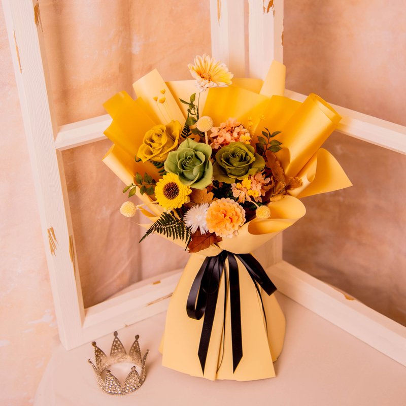 [Sunflower Wishes] Preserved Flower Bouquet Dried Flower Bouquet/Graduation Bouquet Teacher Appreciation Bouquet - ช่อดอกไม้แห้ง - พืช/ดอกไม้ สีเหลือง