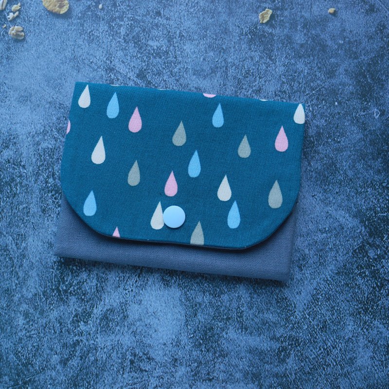 Raindrop passport bag, credit card bag and facial tissue bag, passport zipper bag - Passport Holders & Cases - Cotton & Hemp 