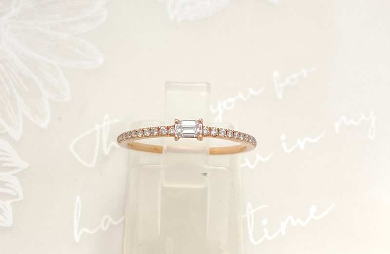 Sweet Honey Cube Diamond Ring - แหวนทั่วไป - โรสโกลด์ สึชมพู