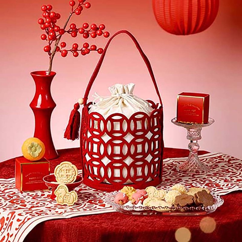 【新年ギフトボックス】馬到金来 新春福袋 / 旧正月ギフト / 常温 / クッキーギフトボックス / 午年ギフト - クッキー・焼き菓子 - 食材 レッド