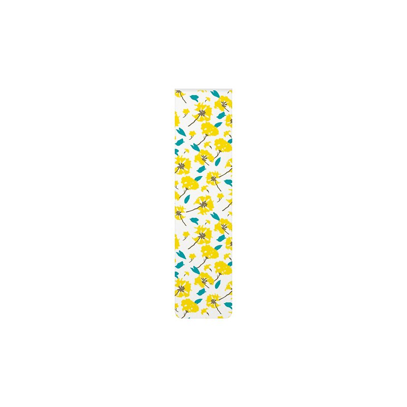 Yellow Flower Print Magnet Bookmark - Bookmarks - Other Metals White