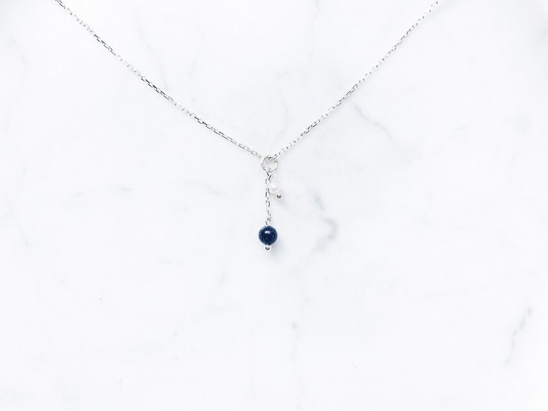 ::Rainbow Sugar :: Blue Sandstone (Dark Blue Purple) Draped Low Light Cut Clavicle Chain (2.0) - Collar Necklaces - Gemstone 