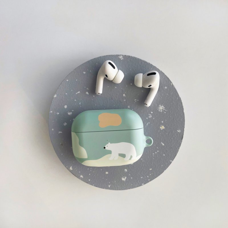 【FITZORY】動物園療癒系色塊 北極熊 | AirPods殼 - AirPods/耳機保護套 - 塑膠 綠色