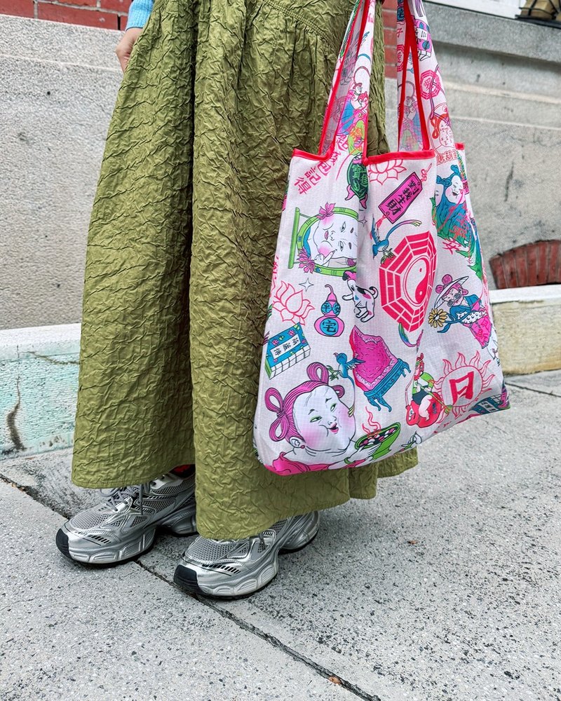 保平安購物袋/ 唐葫蘆姑娘 - 化妝包/收納袋 - 聚酯纖維 