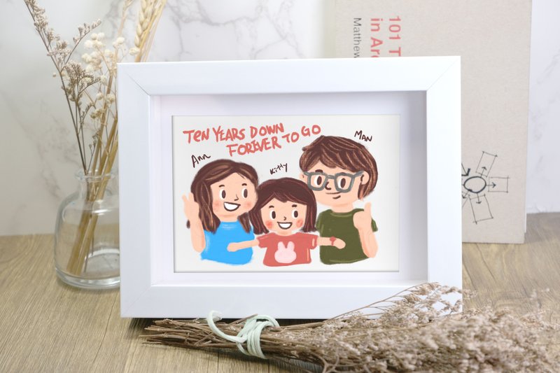 Customized face painting-lover/family portrait/graduation/pet/relative/friend/immigration/retirement - ภาพวาดบุคคล - ไม้ 