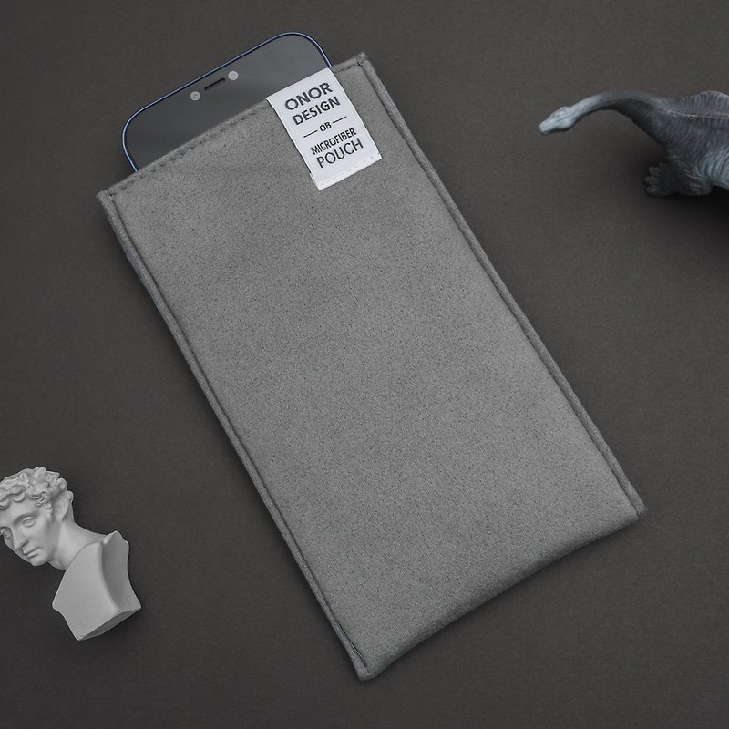 Ob3 wipeable screen mobile phone case [fog gray quiet blue] protective case - Phone Cases - Other Man-Made Fibers Gray