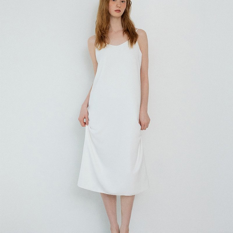 Korea sisterhood, Slip long dress - White - 洋裝/連身裙 - 聚酯纖維 白色