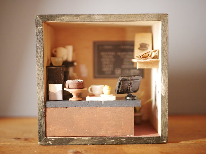 miniature coffee cafe shop interior - Items for Display - Wood Black