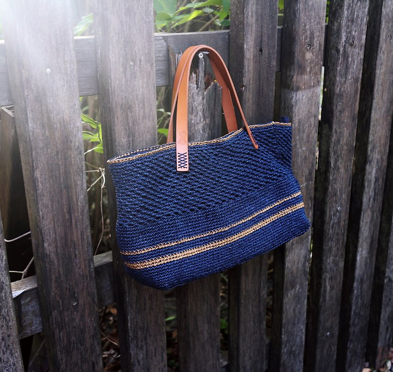 ChiChi Handmade-European Style Simple Shopping Bag-Dark Blue-Outing/Birthday Gift - Handbags & Totes - Paper Blue