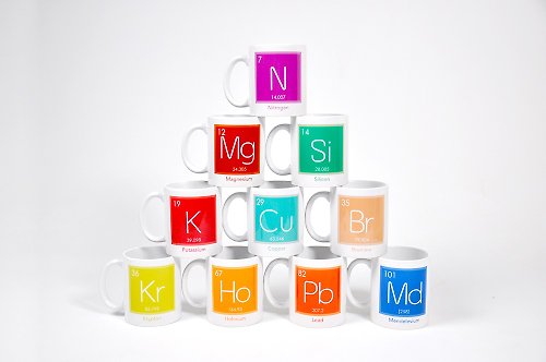 賽先生科學工廠 科學馬克杯系列/單一元素馬克杯(共118款) 請備註欲訂購元素
