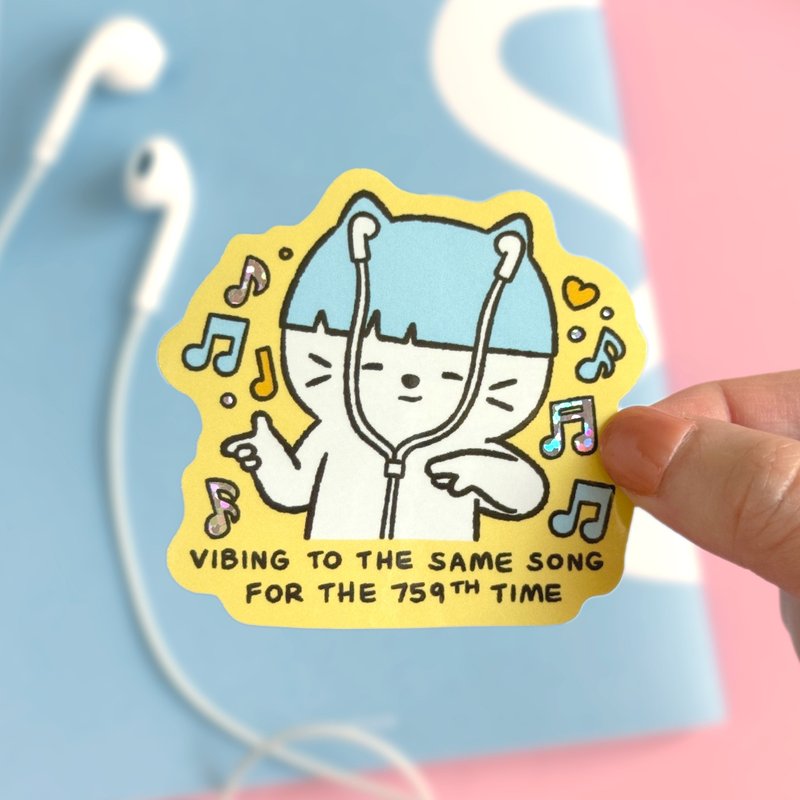 Glitter Sticker - Favorite Song - Stickers - Waterproof Material 