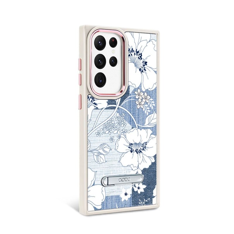 Samsung S23系列 軍規防摔鋁合金鏡頭框立架手機殼-忘憂草 - 手機殼/手機套 - 其他材質 多色