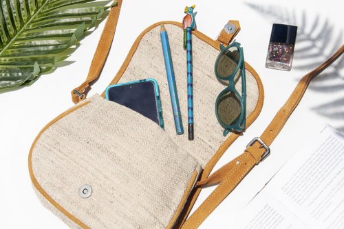 Leather stitching design side backpack boho shoulder bag ethnic style  oblique bag suede bag - Nordic rainbow strip - Shop omhandmade Messenger  Bags & Sling Bags - Pinkoi