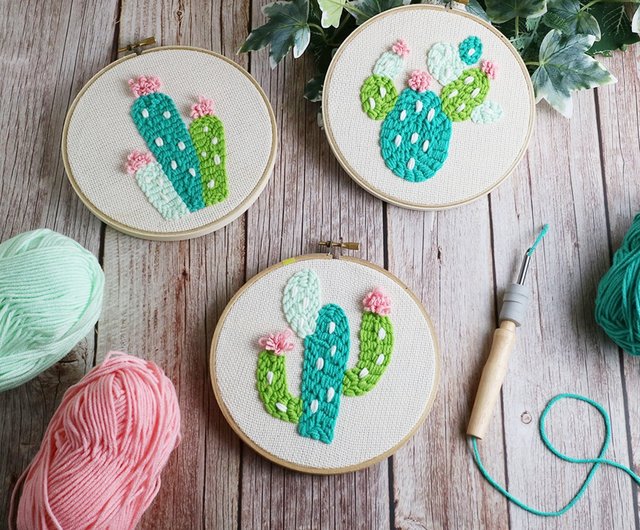 DIY】Russian Embroidery. Cute Cactus Material Pack + Teaching