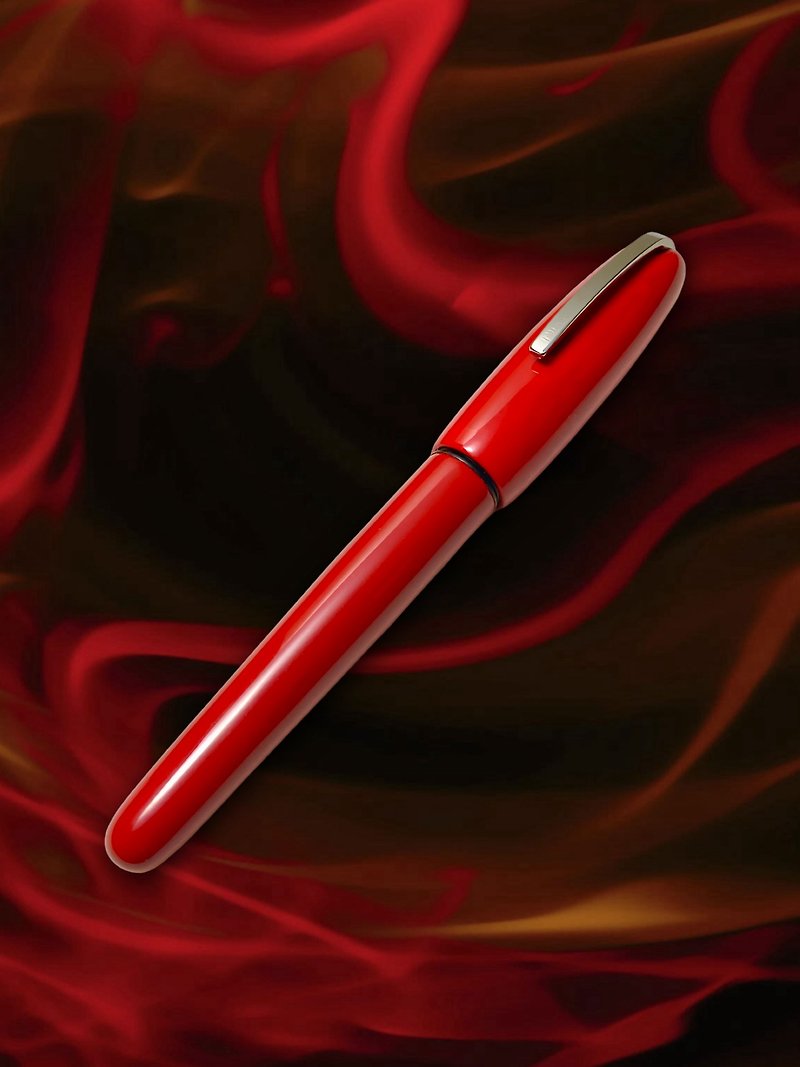 3952 Old Goat-Natural lacquer pen Gemalan Blood Sword (red) Rose Gold calligraphy steel tip pen - ปากกาหมึกซึม - วัสดุอื่นๆ 