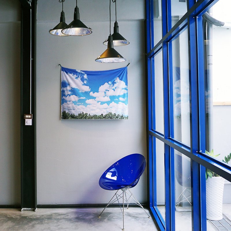免費訂製你的專屬壁幔 家飾 布幔 BM03 藍天白雲 Wall Tapestry - 掛牆畫/海報 - 聚酯纖維 藍色