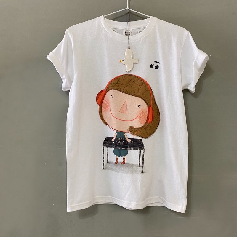 棉質短袖T-Shirt 白色  DJ Dolly(朵力) - 女 T 恤 - 棉．麻 白色