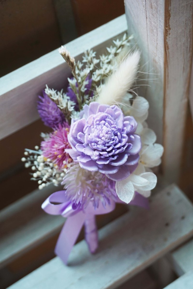 Do not withered flowers and dried flowers - boutonniere*exchange gifts*Valentine's Day*wedding*birthday gift - ตกแต่งต้นไม้ - พืช/ดอกไม้ สีม่วง