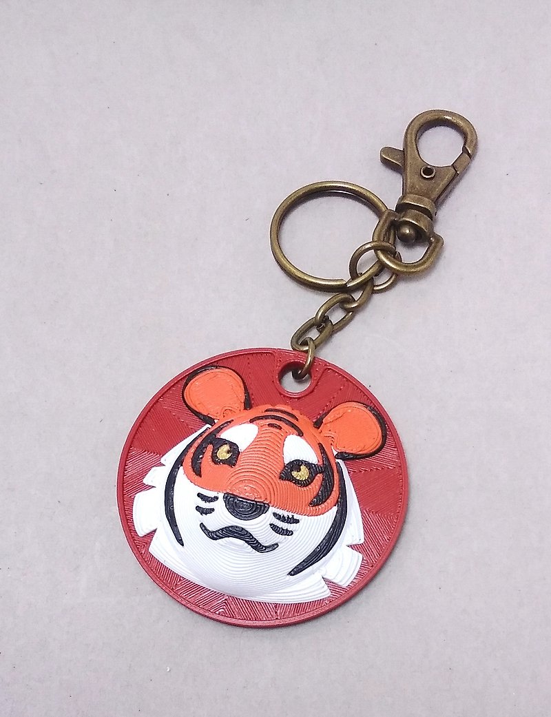【3D列印】老虎頭像鑰匙圈