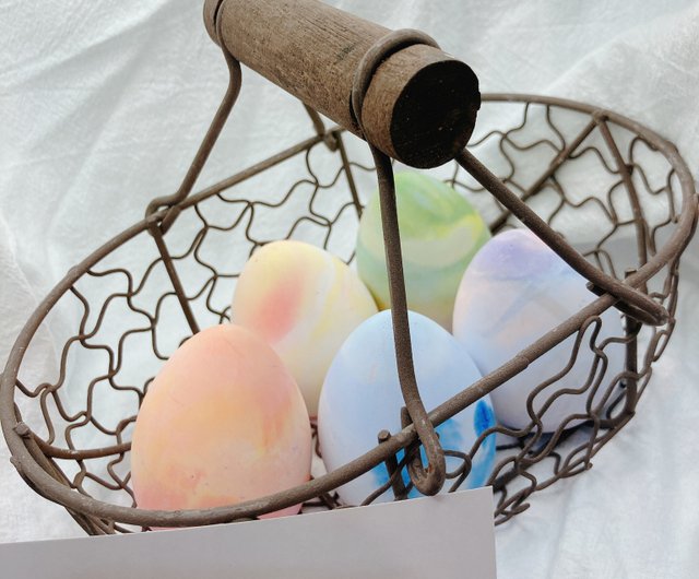 Chicken Egg Basket Wire Egg Holder with Wooden Handles for Egg