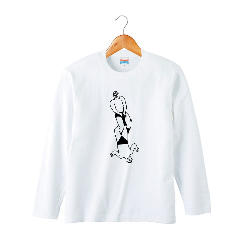 4の字固め LongSleeve - Unisex Hoodies & T-Shirts - Cotton & Hemp White