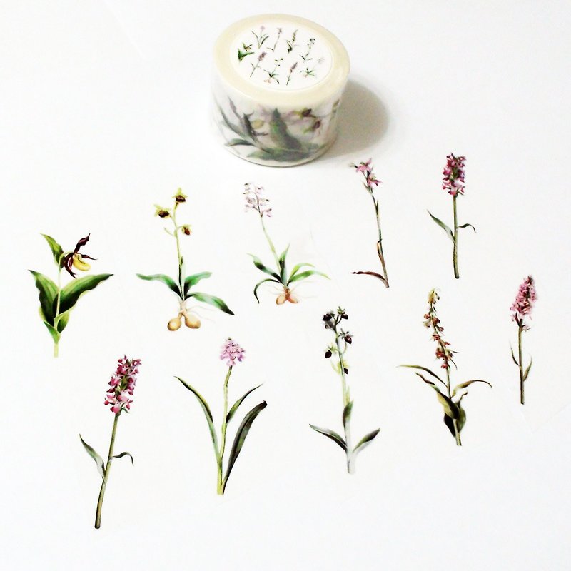 Masking Tape Orchid Grass - Washi Tape - Paper 