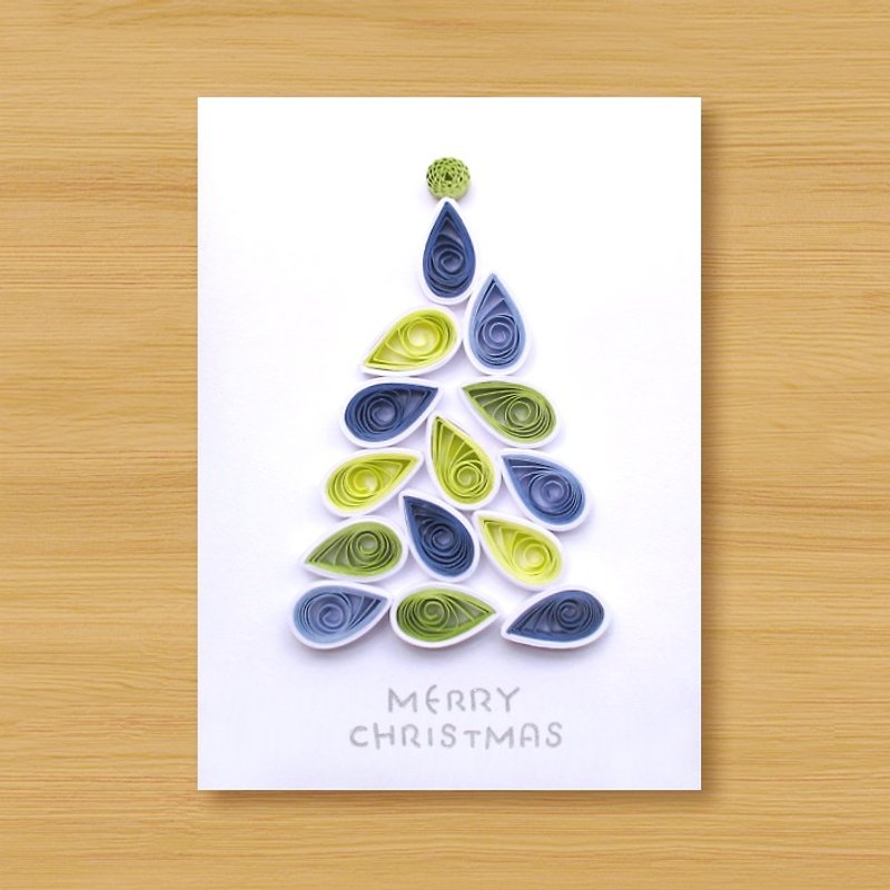 手工捲紙卡片 _ 聖誕樹 P ... 聖誕卡、聖誕節 - 卡片/明信片 - 紙 綠色