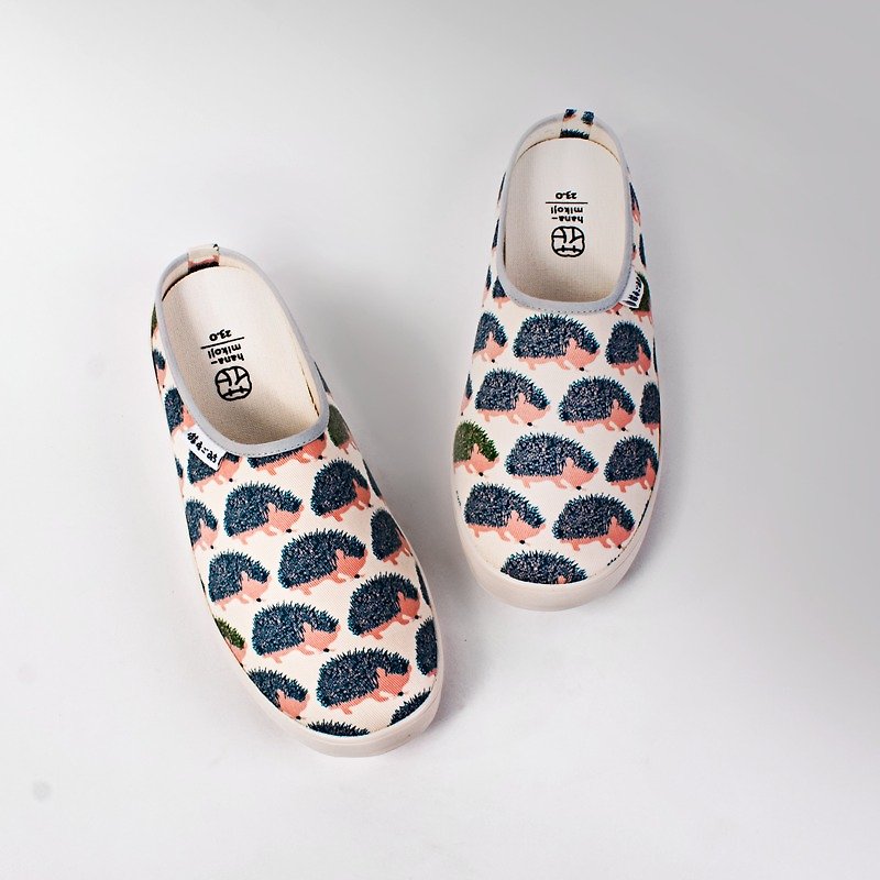 [Lazy Day] Hedgehog Flower / Walking Slippers / Canvas Shoes / Japan Limited / Office Recommended / 26th Subscript Area - Women's Casual Shoes - Paper Pink