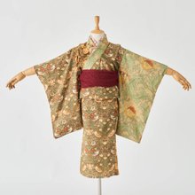 簡単着付　ウィリアムモリス柄　セパレート着物　子供用浴衣 作り帯付き　七五三 簡単着付 ウィリアムモリス柄 セパレート着物 子供用浴衣 作り帯
