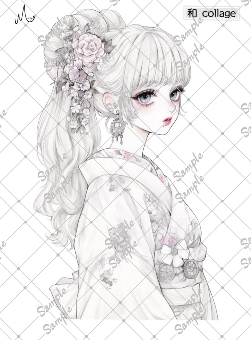 原創人物貼紙 和風系列 期間限定至1月10日 - 貼紙 - 紙 