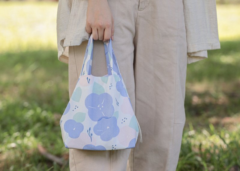 [Morning Glory-Changeable Handbag] Drawstring Bag/Small Tote Bag/Lunch Bag - กระเป๋าถือ - เส้นใยสังเคราะห์ สีม่วง