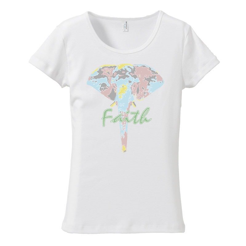 [Women's T-shirt] faith - เสื้อยืดผู้หญิง - ผ้าฝ้าย/ผ้าลินิน ขาว