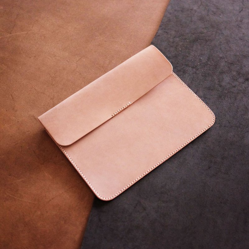 Leather Clutch Bag。Leather Stitching Pack。BSP045 - เครื่องหนัง - หนังแท้ สีนำ้ตาล