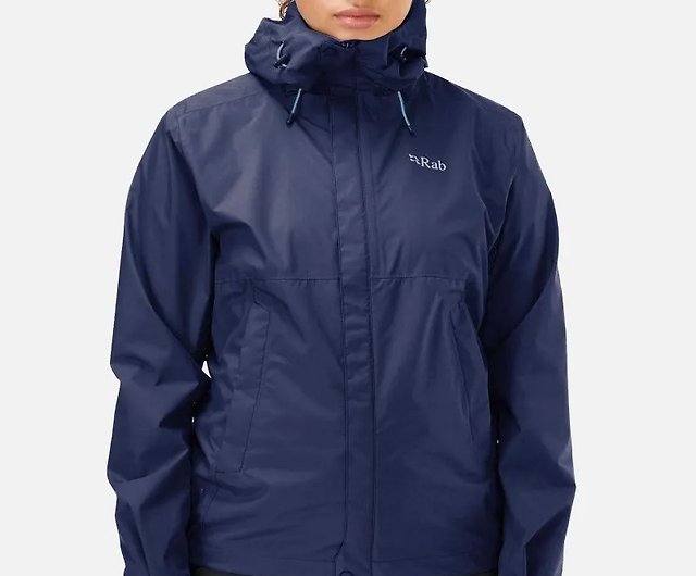 【Rab】土砂降りエコジャケット 軽量 防風 防水 フード付きジャケット レディースブルー