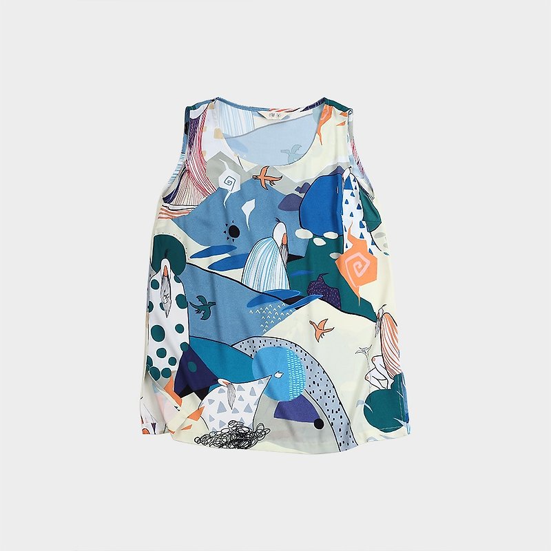Old fairy digital printing vest - เสื้อกั๊กผู้หญิง - เส้นใยสังเคราะห์ หลากหลายสี