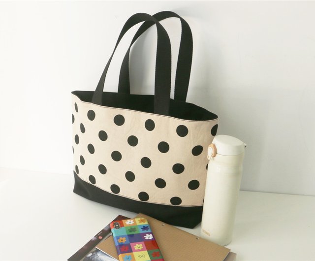 Polka dot canvas on sale bag