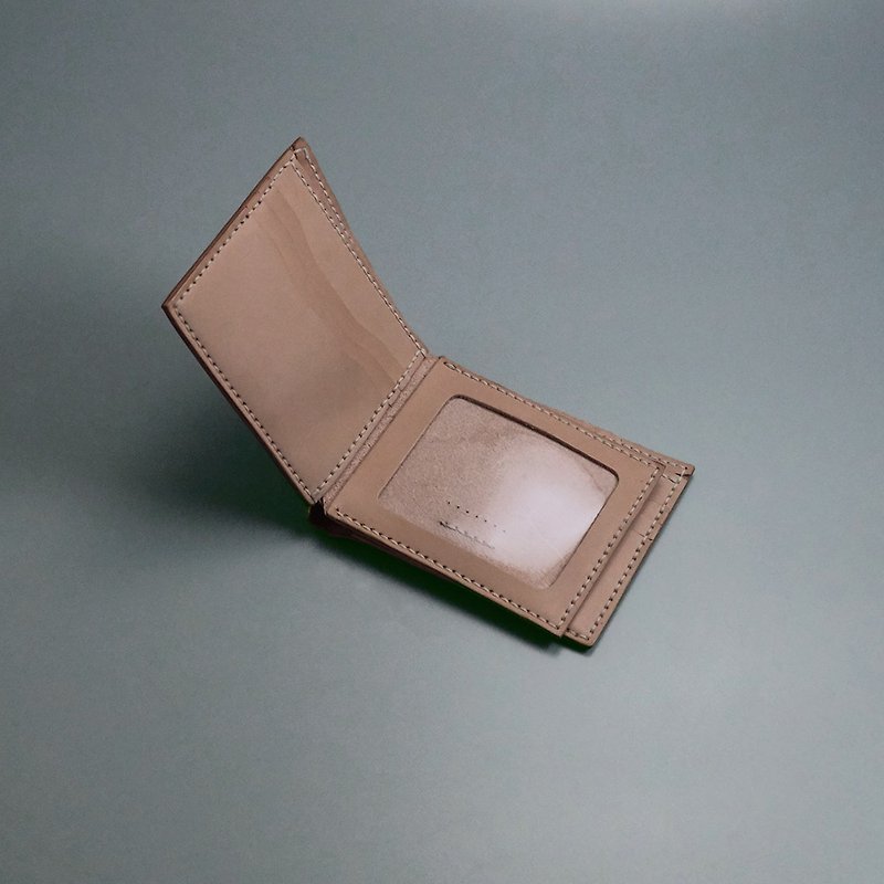 9枚のカードフォトクリップ。手縫いレザー素材バッグ。 BSP073 - 革細工 - 革 グリーン