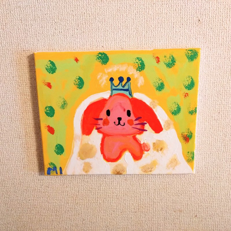 絵画　一点物　ウェディングベールをつけたうさぎ - 海報/掛畫/掛布 - 其他材質 
