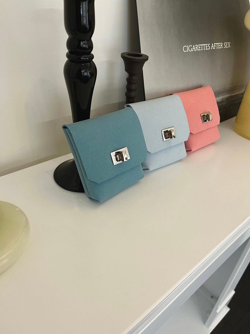 [Refurbished clearance] Suede-like square small wallet, small clip - 5 colors - กระเป๋าใส่เหรียญ - วัสดุอื่นๆ หลากหลายสี