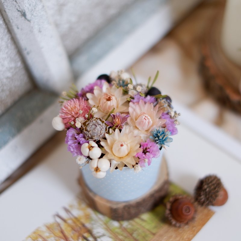 To be continued | purple cake flower dried flower small potted flower wedding small gifts gifts home decoration photography props office healing small Christmas gift exchange spot - ของวางตกแต่ง - พืช/ดอกไม้ สึชมพู